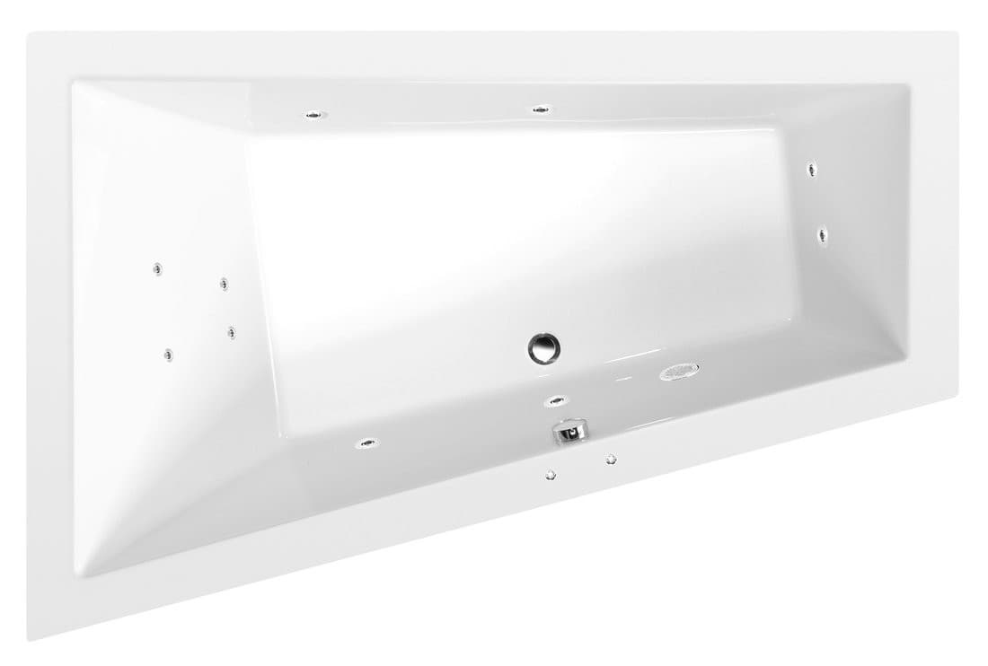 TRIANGL L wanna z hydromasażem, 180x120x50cm, Active Hydro, chrom