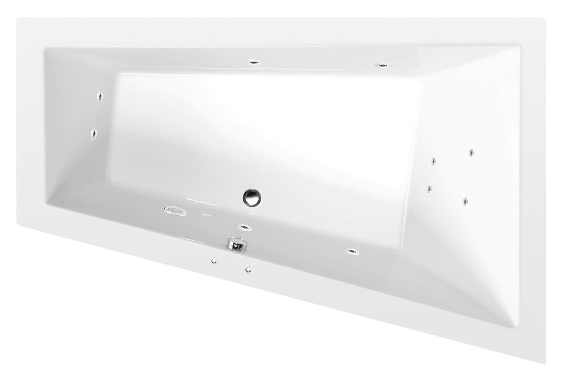 TRIANGL R wanna z hydromasażem, 180x120x50cm, Active Hydro, chrom