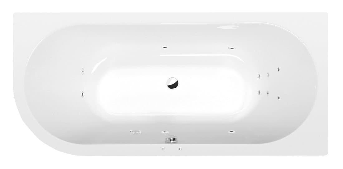 VIVA R wanna z hydromasażem, 175x80x47cm, Attraction Hydro, chrom