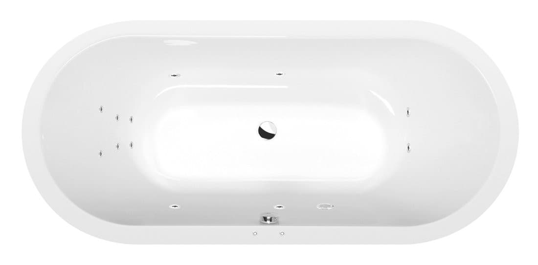 VIVA O wanna z hydromasażem, 175x80x47cm, Attraction Hydro, chrom