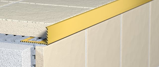 Listwa wykończeniowa L, L250cm, 8mm, lekkie anodyzowane aluminium, złoty