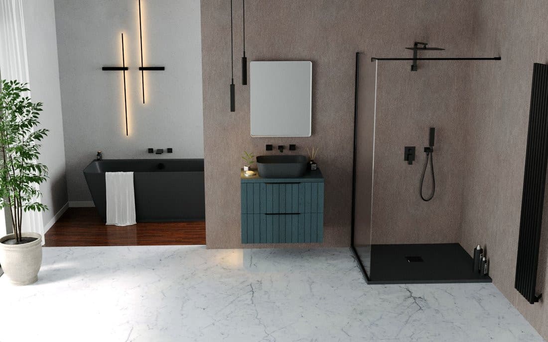 FLEXIA brodzik kompozytowy z możliwością docinania 90x90cm, antracyt mat