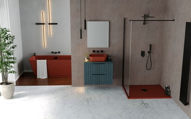 FLEXIA brodzik kompozytowy z możliwością docinania 100x100cm, brązowy mat