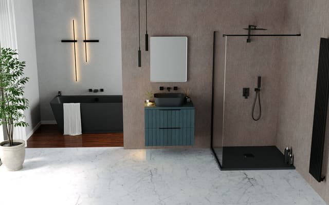 FLEXIA brodzik kompozytowy z możliwością docinania 130x80cm, antracyt mat