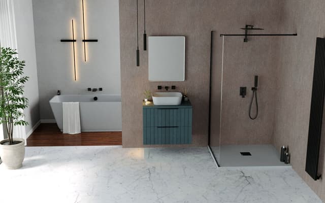 FLEXIA brodzik kompozytowy z możliwością docinania 150x80cm, szary mat