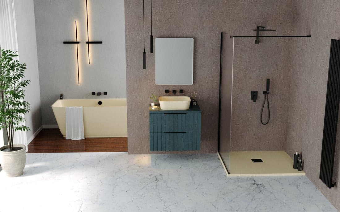 FLEXIA brodzik kompozytowy z możliwością docinania 150x80cm, beż mat