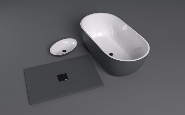 FLEXIA brodzik kompozytowy z możliwością docinania 150x90cm, antracyt mat