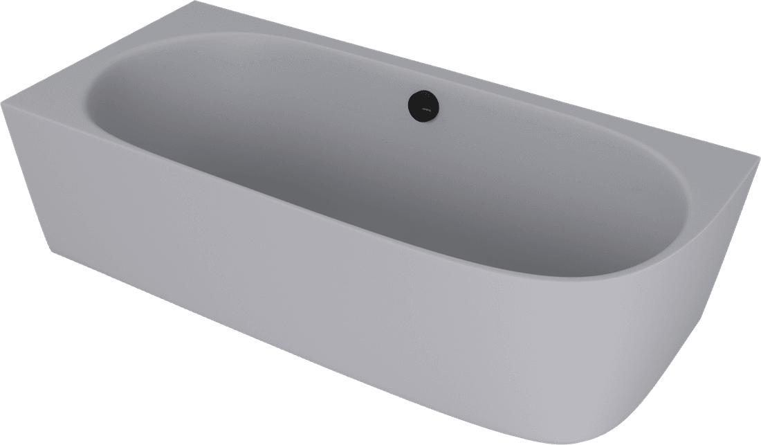 SUSSI L wanna przyścienna, narożna, kompozyt, 160x70x50cm, szary mat