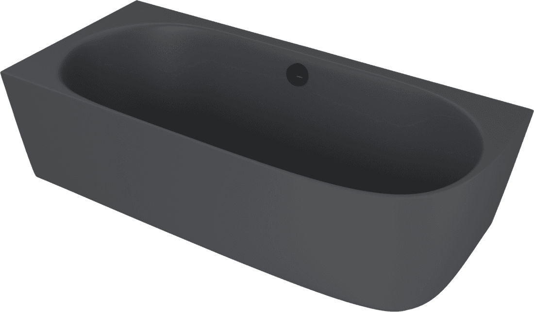 SUSSI L wanna przyścienna, narożna, kompozyt, 160x70x50cm, antracyt mat