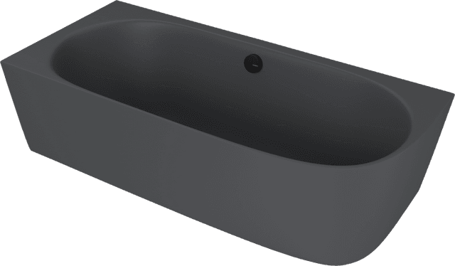 SUSSI L wanna przyścienna, narożna, kompozyt, 160x70x50cm, antracyt mat