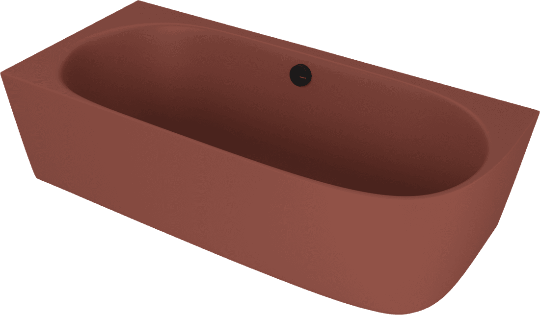 SUSSI L wanna przyścienna, narożna, kompozyt, 160x70x50cm, brązowy mat