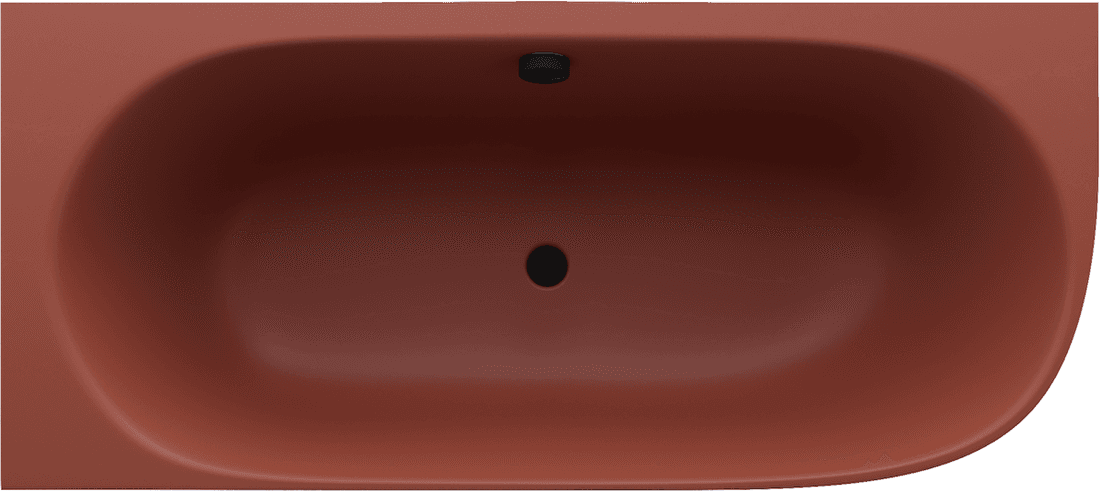 SUSSI L wanna przyścienna, narożna, kompozyt, 160x70x50cm, brązowy mat