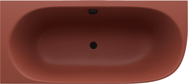 SUSSI L wanna przyścienna, narożna, kompozyt, 160x70x50cm, brązowy mat