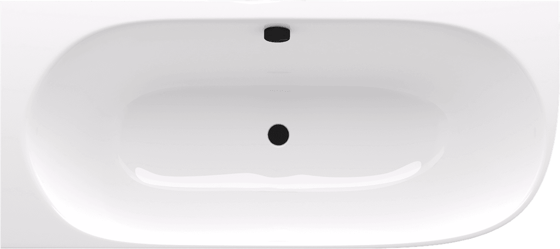 SUSSI L wanna przyścienna, narożna, kompozyt, 160x70x50cm, biały/brązowy mat