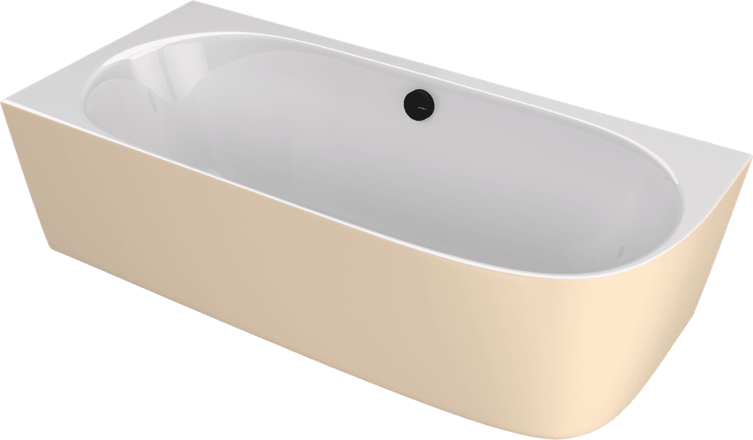 SUSSI L wanna przyścienna, narożna, kompozyt, 160x70x50cm, biały/beż mat