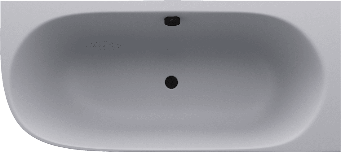 SUSSI R wanna przyścienna, narożna, kompozyt, 160x70x50cm, szary mat