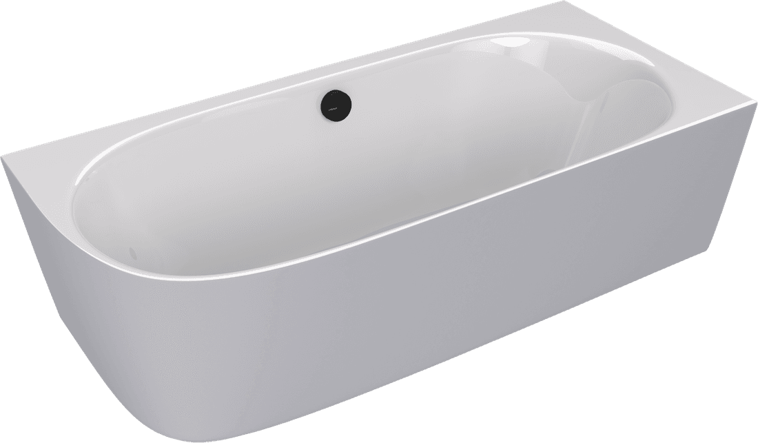 SUSSI R wanna przyścienna, narożna, kompozyt, 160x70x50cm, biały/szary mat