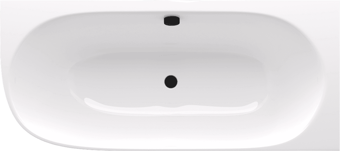 SUSSI R wanna przyścienna, narożna, kompozyt, 160x70x50cm, biały/szary mat