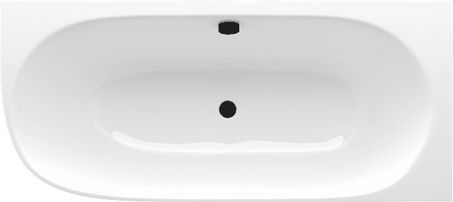 SUSSI R wanna przyścienna, narożna, kompozyt, 160x70x50cm, biały/antracyt mat