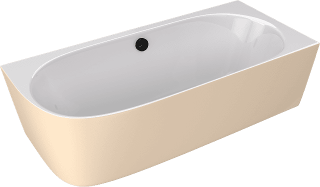 SUSSI R wanna przyścienna, narożna, kompozyt, 160x70x50cm, biały/beż mat
