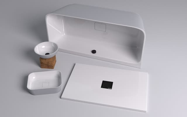 SKYLLA wanna wolnostojąca przyścienna 169x75x60cm, kompozyt, biały/szary mat