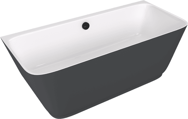 SKYLLA wanna wolnostojąca przyścienna 169x75x60cm, kompozyt, biały/antracyt mat