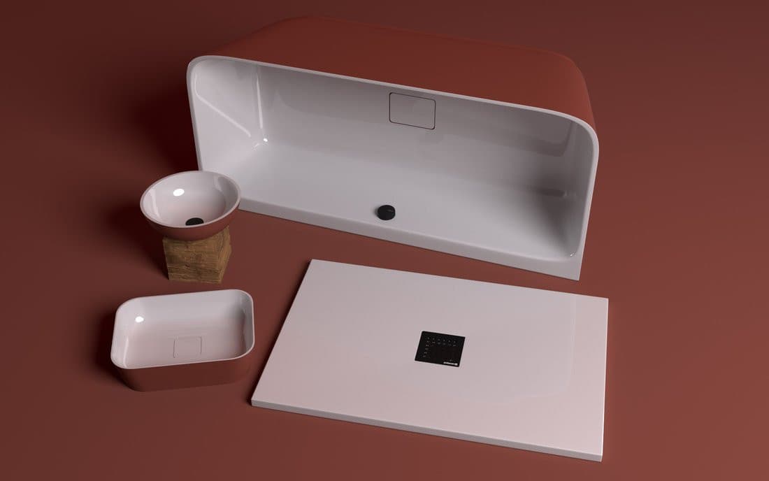 SKYLLA wanna wolnostojąca przyścienna 169x75x60cm, kompozyt, biały/ brązowy mat