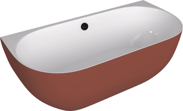 PAGODA wanna przyścienna 170x85x58cm, kompozyt, biały/brązowy mat