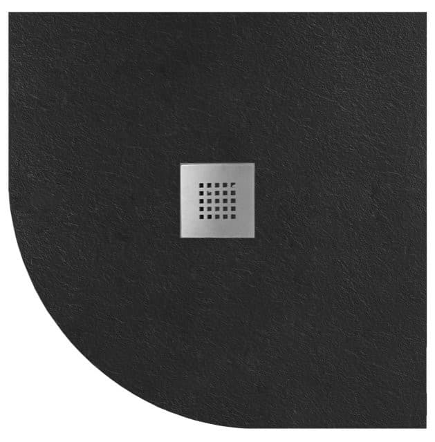 MITIA brodzik prysznicowy kompozytowy, półokrągły 90x90cm, czarny