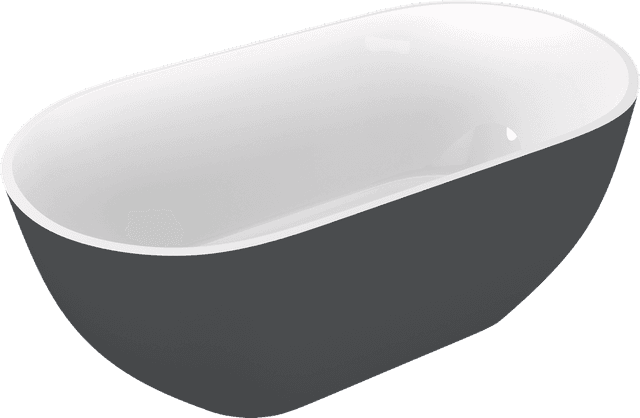 REDUTA wanna wolnostojąca 171x81x58cm, kompozyt, biały/antracyt mat