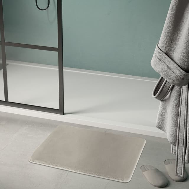 FUZZY dywanik łazienkowy, 50x80cm, 100% polyester, antypoślizgowy, tortora