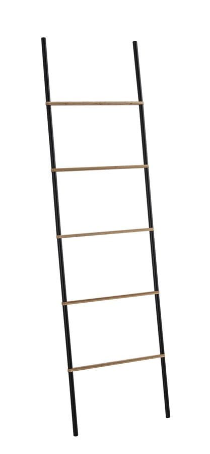 KENTA drabinka-wieszak na ręczniki bambusowo-stalowy 450x1610mm czarny