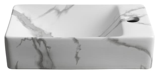 MARGITHA mała umywalka ceramiczna 38x22 cm z otworem na baterię, różowa