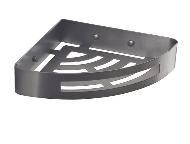 SMART półka narożna stal nierdzewna gun metal 210x45x210mm