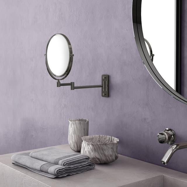 GAIA lusterko kosmetyczne wiszące dwustronne gun metal 180 mm