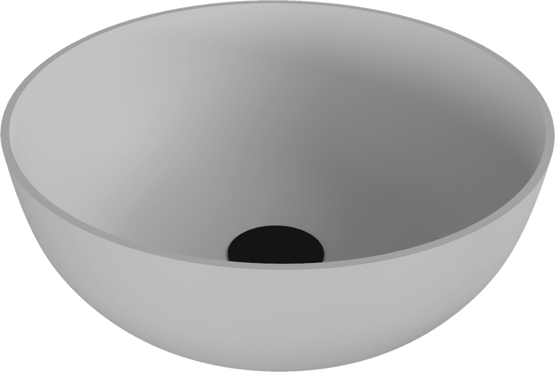 BANERA ROUND umywalka kompozytowa nablatowa, średnica 39cm, biały mat