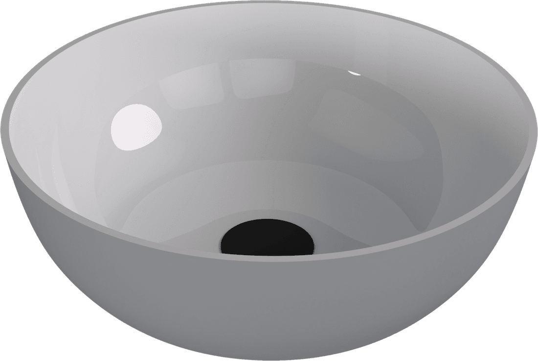BANERA ROUND umywalka nablatowa kompozytowa Ø 39 cm szara