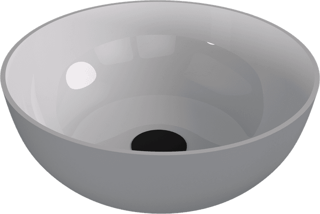 BANERA ROUND umywalka nablatowa kompozytowa Ø 39 cm szara