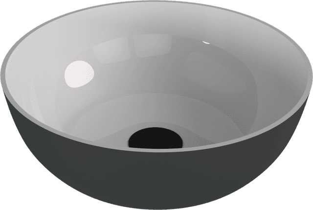 Umywalka nablatowa BANERA ROUND kompozytowa Ø 39 cm czarna mat
