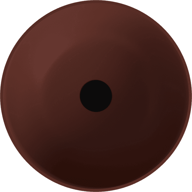 BANERA ROUND umywalka kompozytowa nablatowa, Ø 39 cm, brązowy mat