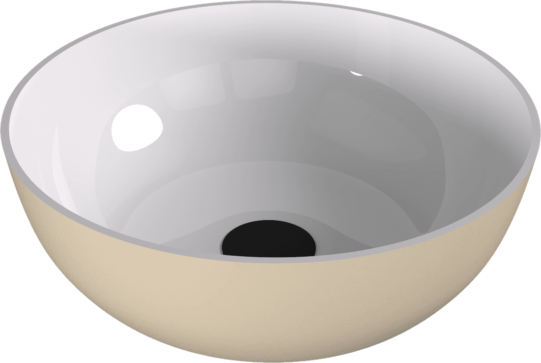 Umywalka nablatowa BANERA ROUND kompozyt Ø 39 cm beż mat