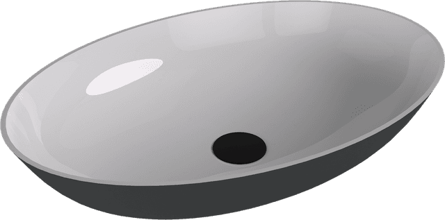 BANERA OVAL umywalka kompozytowa nablatowa, 60x40cm, biały/antracyt mat