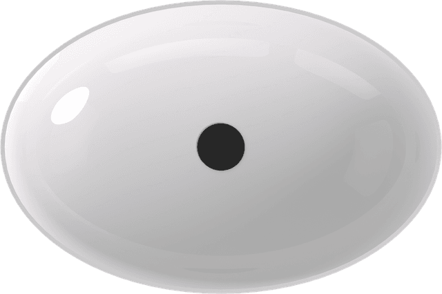 BANERA OVAL umywalka kompozytowa nablatowa, 60x40cm, biały/antracyt mat