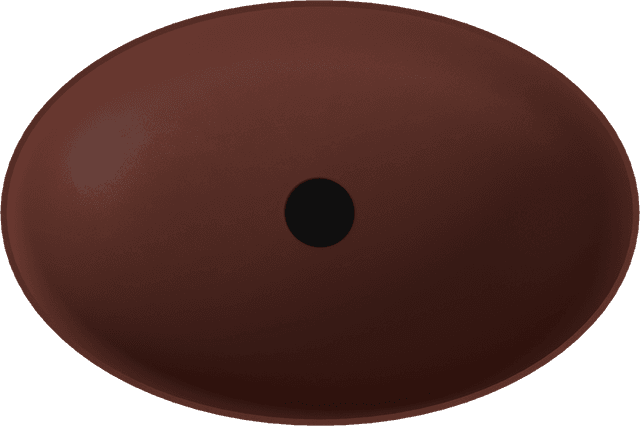 BANERA OVAL umywalka kompozytowa nablatowa, 60x40cm, brązowy mat