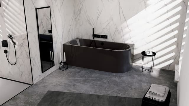 VIVA L MONOLITH wanna wolnostojąca przyścienna 170x75x60cm, szary