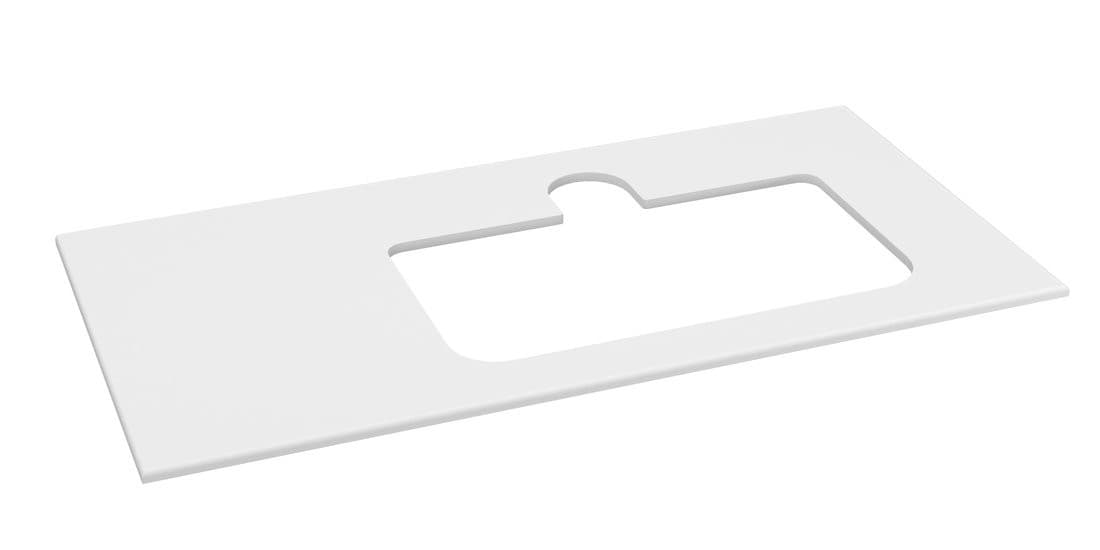 BRAHEA Rockstone blat z otworem 101x51,5cm (20+80cm), prawa, biały mat