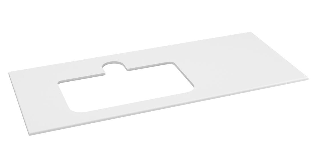 BRAHEA Rockstone blat z otworem 121x51,5cm (90+30cm), lewa, biały mat