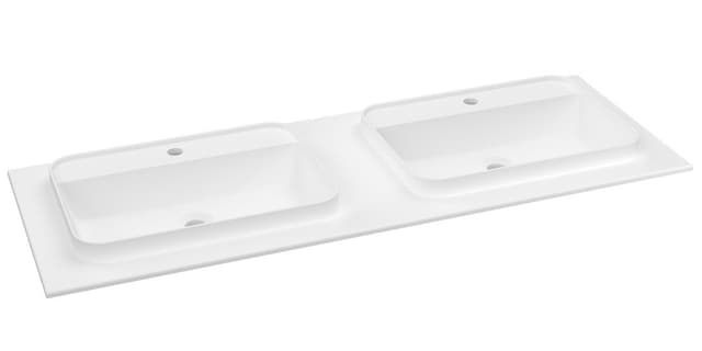 BRAHEA umywalka podwójna 141x51,5cm (70+70cm), Rockstone, biały mat