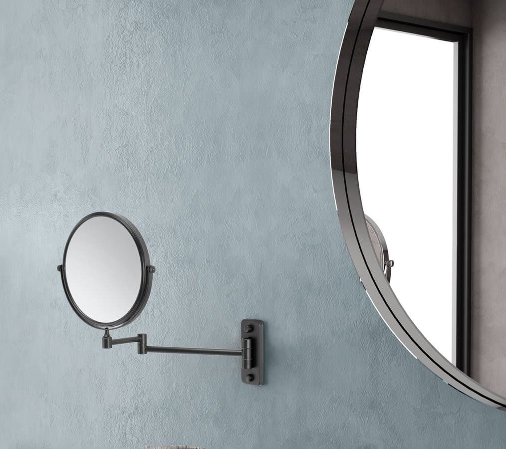 GAIA wiszące lusterko kosmetyczne dwustronne czarny mat 180mm