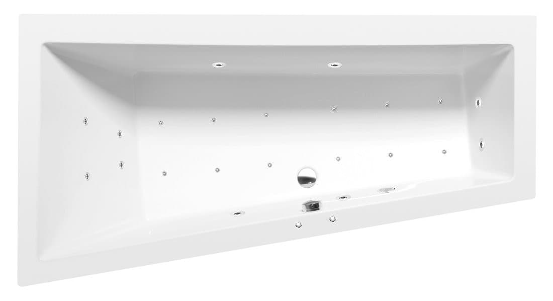 ANDRA L wanna z hydromasażem, 160x90x45cm, Active Hydro-Air, chrom